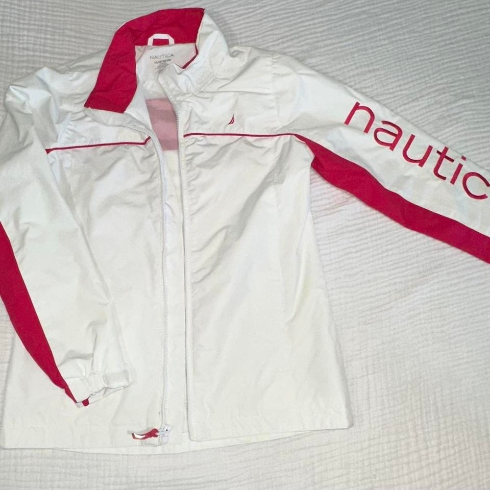 Girls nautica jacket size 10/12 pink and‎ white